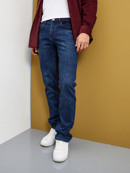 Утепленные мужские джинсы прямого кроя на флисе - Mossmore фото 2