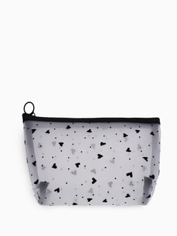 Косметичка женская Little love, с рисунком, на молнии, чёрная