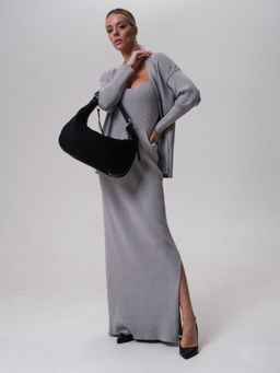 Сумка замшевая багет Azaro 30861 черный