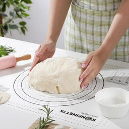 Коврик для выпечки и раскатки теста с разметкой KONFINETTA, армированный, силикон, 40×50 см, 0.44 мм, чёрный