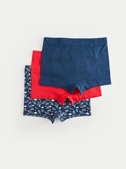 Bask?l? Pamuklu Erkek ?ocuk Boxer 3l? - Waikiki фото 2