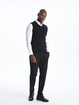 Standart Kal?p V Yaka Erkek Triko S?veter