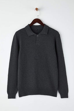 Antrasit Regular Polo Yaka Dokulu Kazak TMNAW25KZ00078
