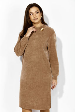 Платье ТАиЕР 1410 полоска, бежевый фото 5