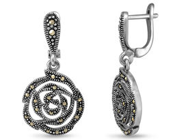 Серьги, марказит, SL-AGA801