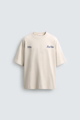 CAMISETA ESTAMPADO COMBINADO / Blanco roto
