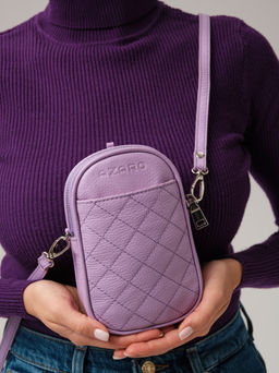 Мини-сумка кожаная Azaro 30832 фиолетовая лаванда