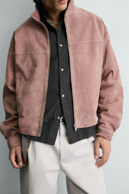 CROPPED FIT LEATHER SPLIT SUEDE JACKET - Zara фото 15