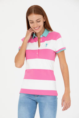 U. S. Polo Assn Женская розовая футболка с воротником-поло