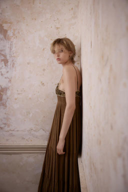 BEADED LACE PLISSE DRESS - Zara фото 3