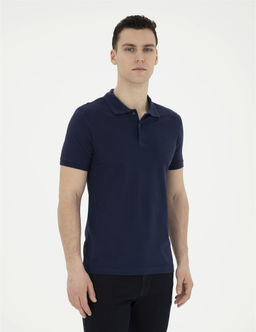 Lacivert Slim Fit Basic Ti__rt