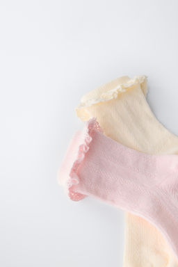 PAKC DOS CALCETINES CORTOS PUNTILLA / Crudo - Zara фото 3