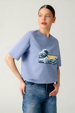 Арт. 3-1146 Футболка женская 42-50 (5 шт) Цвет:сиреневый - Калинка фото 6