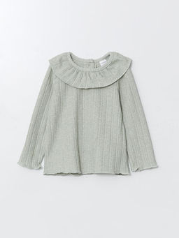 Bisiklet Yaka Uzun Kollu Bask?l? K?z Bebek Bluz ve Tayt 2li