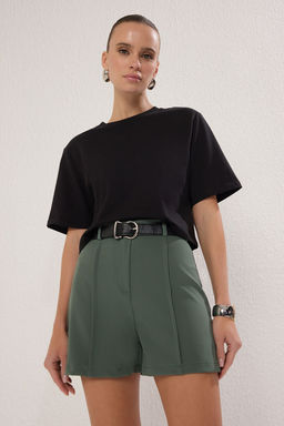 Yesil Nervur Detayl? Dokuma Sort TWOSS23SR00079