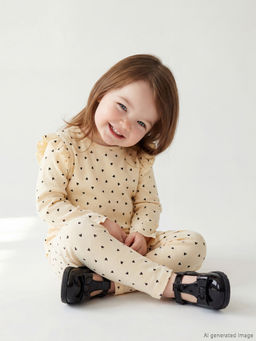 Kalp Desenli K?z Bebek Ti??rt ve E?ofman Alt?