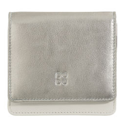 Итальянский кожаный кошелек DuDu серии Flores | темно-серебристый - Dudubags фото 2