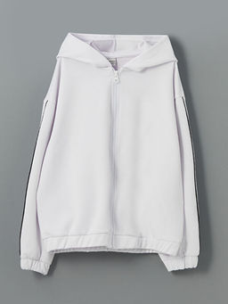 Kap??onlu K?z ?ocuk Fermuarl? Sweatshirt