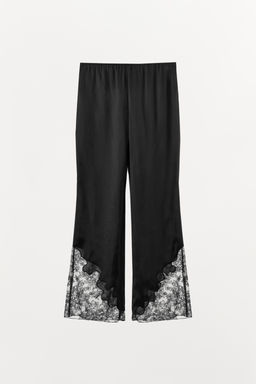 SATIN TROUSERS WITH LACE