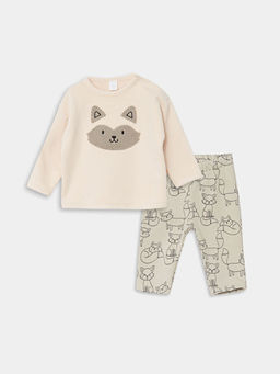 Bisiklet Yaka Uzun Kollu Erkek Bebek Sweatshirt ve Pantolon 2li Tak?m