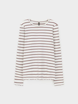 КР 302820/сахар,капучино,полоска к633 лонгслив (футболка дл.рукав) для дев - Crockid фото 2