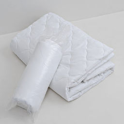 Покрывало 140х215см, белый, синтепон 100г/м, микрофибра 80г/м, 100% полиэстер - Vesta фото 4