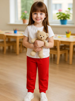 Штанишки детские красные 432/1 (116, 60)