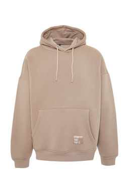 TRENDYOL MAN Beyaz Oversize/Genis Kesim Kapusonlu Etiketli Ici Polar/S?cak Tutan Sweatshirt TMNAW21SW2005 - Trendyolmilla фото 45