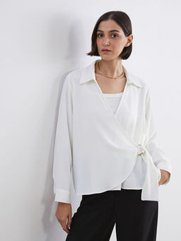 Kruvaze Ba?lama Detayl? Bluz