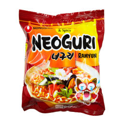 Лапша Неогури острая с морепродуктами Neoguri Seafood Spice (в пачке) Nongshim, Корея 120 г Акция