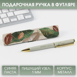 Ручка шариковая, синяя паста, 1 мм, металл, в футляре Лучшему учителю