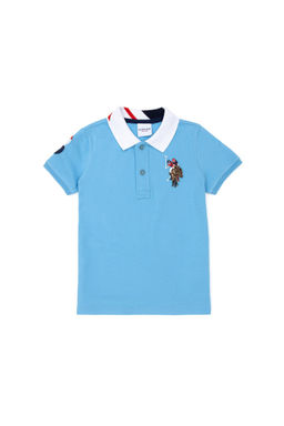 U. S. Polo Assn Базовая футболка-поло бирюзового цвета для мальчиков