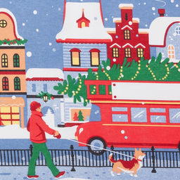 Полотенце кухонное Праздник в городе 35х60см, 160 г/м2 - Доляна фото 3