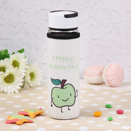 Бутылка для воды «Завтрак», 500 мл, h=23.5 см, с ручкой, в чехле, стекло, рисунок МИКС