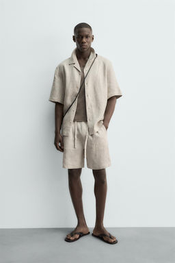 100% LINEN RELAXED FIT BERMUDA SHORTS - Zara фото 11
