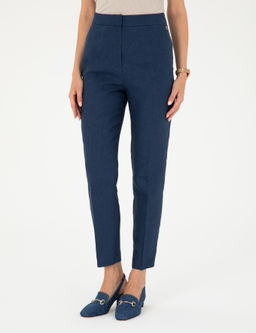 Lacivert Carrot Fit Keten Pantolon - Pierre cardin фото 2