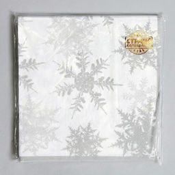 Салфетки новогодние бумажные «Снежинки», набор 20 шт., серебряные