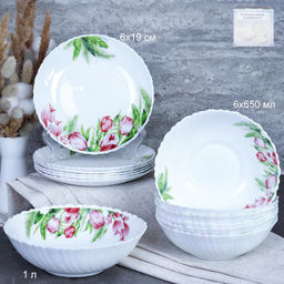 Сервиз столовый 13 пр., Тюльпаны стеклокерамика арт. 13/7578 (7259) (717734) - Полимербыт фото 2