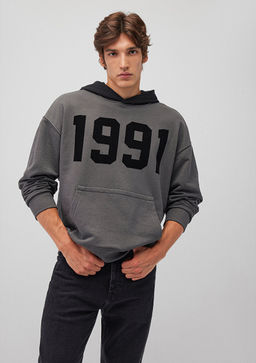 1991 Bask?l? Gri Sweatshirt - Mavi фото 2