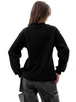 Свитшот джемпер футер 3х нитка с НАЧЕСОМ ,черный - Binita фото 8