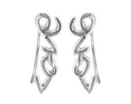 Серьги из серебра без вставки, МЦВ901
