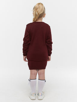 Жакет для девочек 193-7105. 1096 бордо