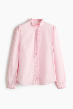 Blusa de popelina con volantes