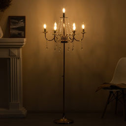 Торшер 2456/7 E14 40Вт золото 58х58х100-156 см