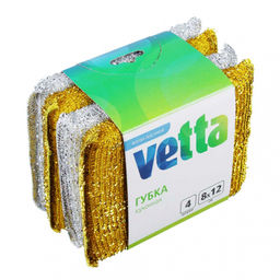 Набор губок кух. 4шт. VETTA 8*12 в уп. золото-серебро., арт 441-200