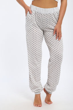 Брюки женские из кулирки на манжете звезды на мел.серый