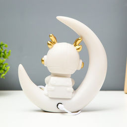 Ночник "Лосяш космонавт" LED USB белый 18х17х7см RISALUX