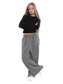 Лонгслив трикотажный спортивный с вырезом для пальца 22-7695 черный - Mini maxi фото 12