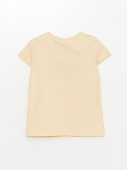 Bisiklet Yaka Bask?l? K?sa Kollu K?z ?ocuk Ti??rt - Waikiki фото 2