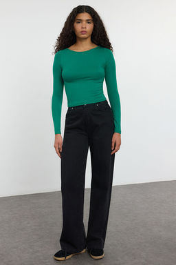 Trendyolmilla Ekru Kay?k Yaka Slim/Vucuda Oturan Regular Boy Orme Bluz TWOAW25BZ00011  фото 6